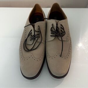 Men's Beige Brogue Dress Shoes